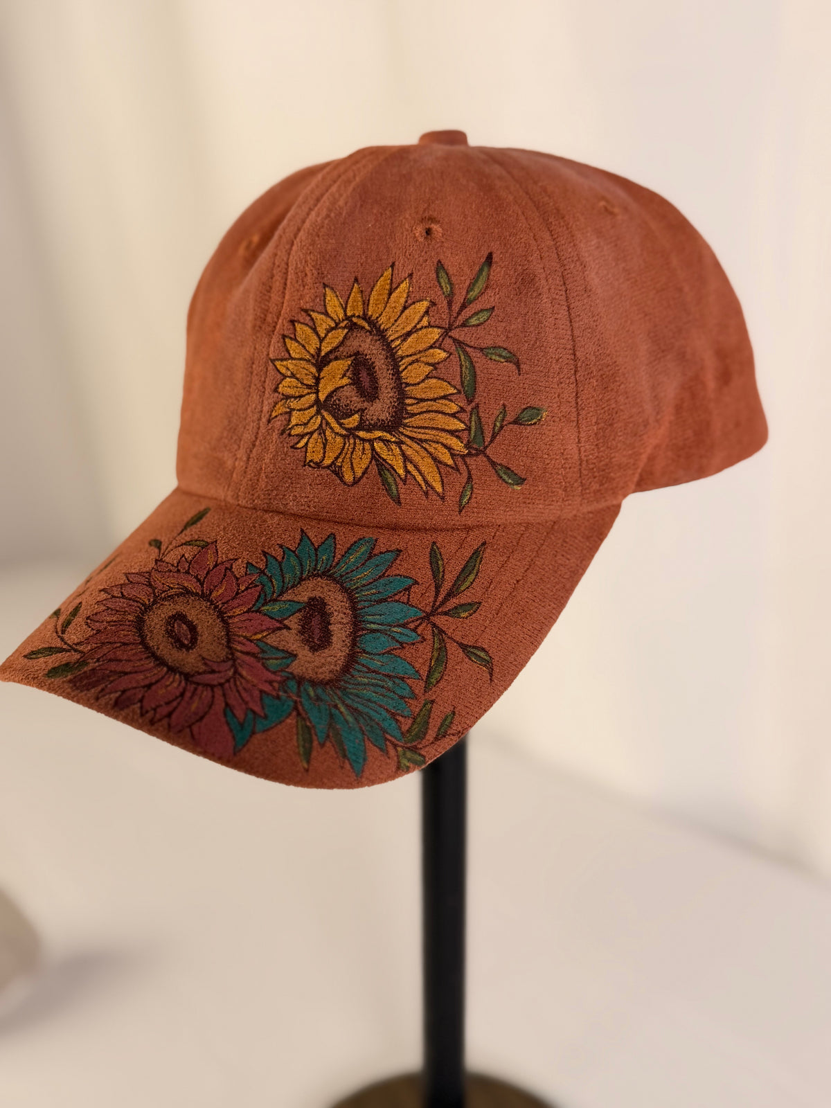 Hand Painted Blowing Sunflowers (burnt orange)