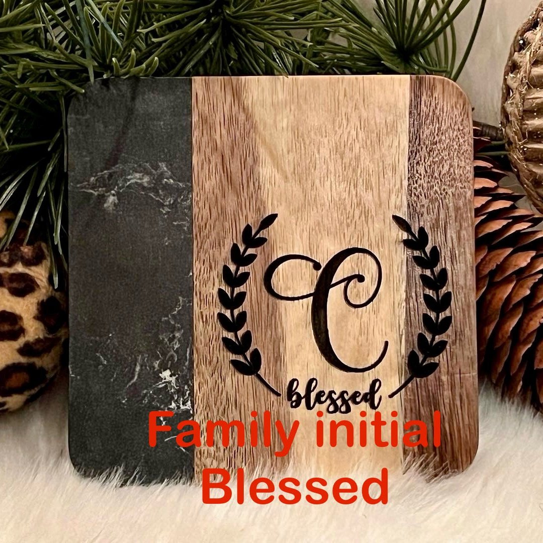 Custom family name coasters