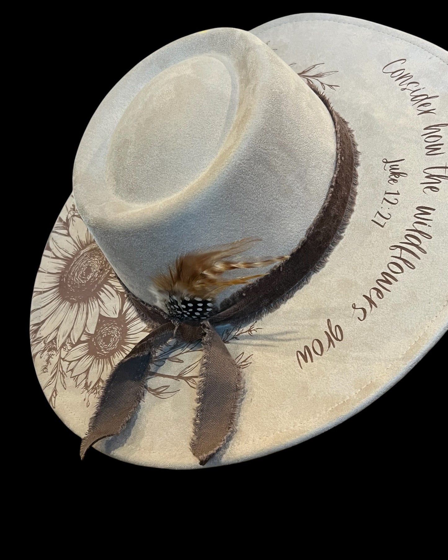 Wide brim hat- Consider the Wildflowers