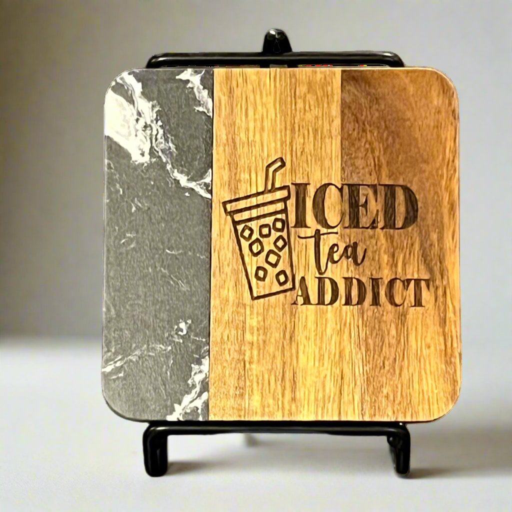 Iced tea/coffee addict coasters