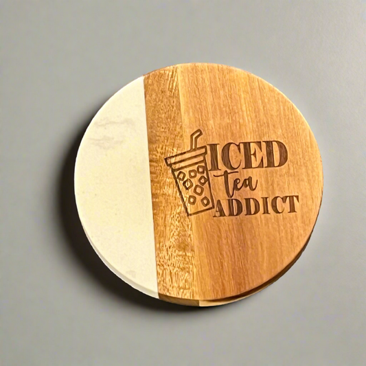 Iced tea/coffee addict coasters