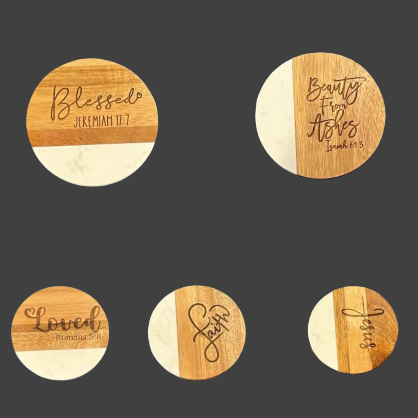 Inspirational themed coasters