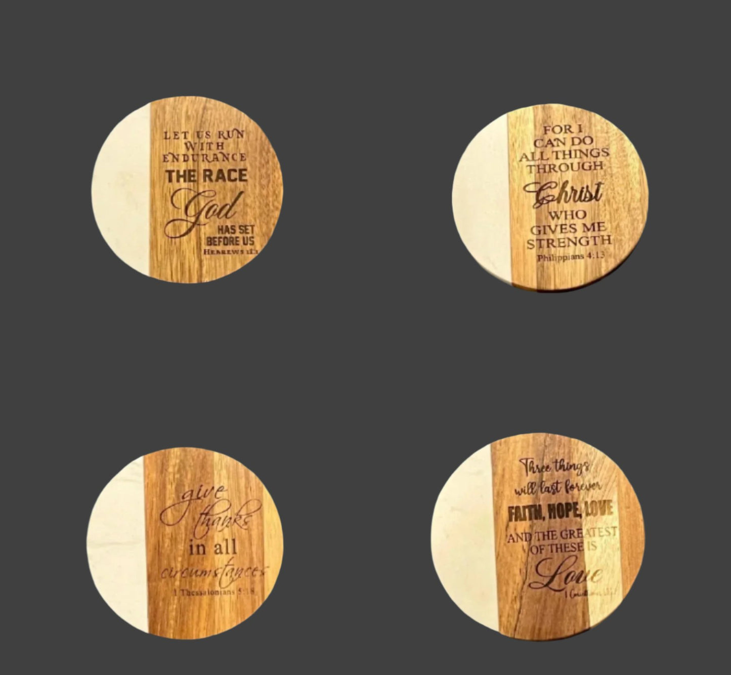Inspirational themed coasters