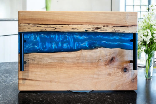 Live edge charcuterie boards w resin