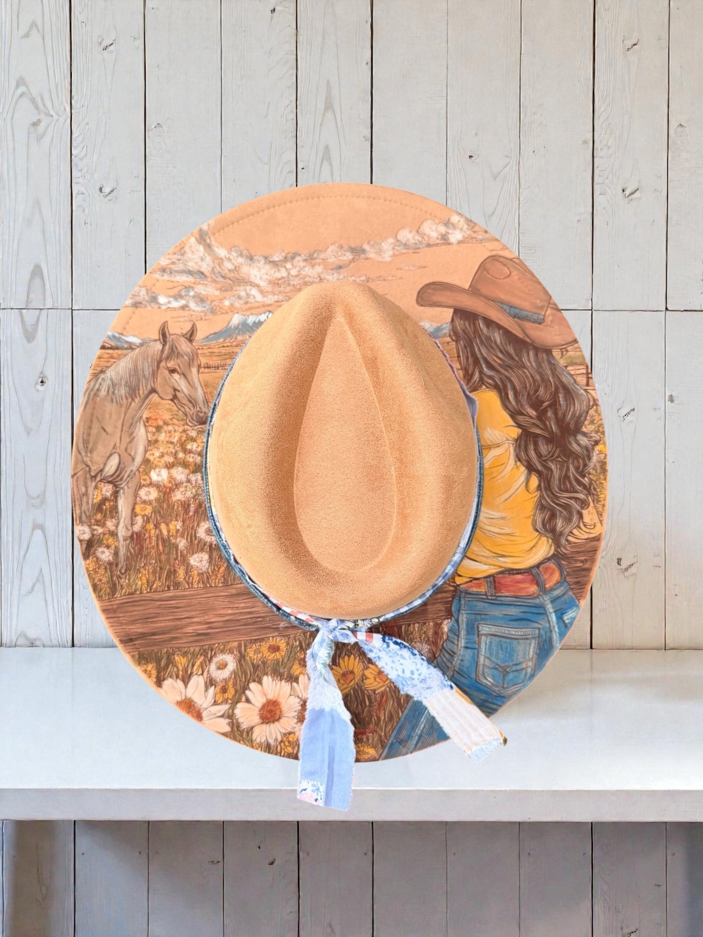 Hand Painted Cowgirl & Horse