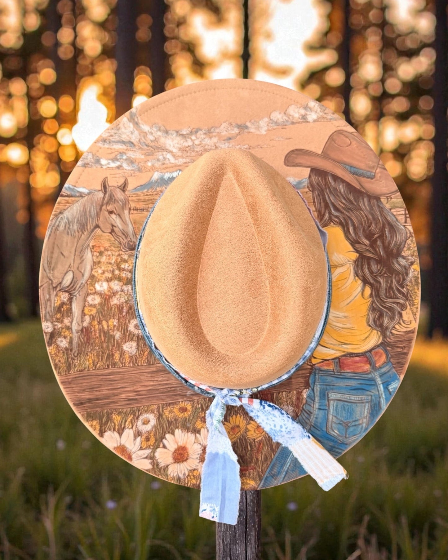 Hand Painted Cowgirl & Horse