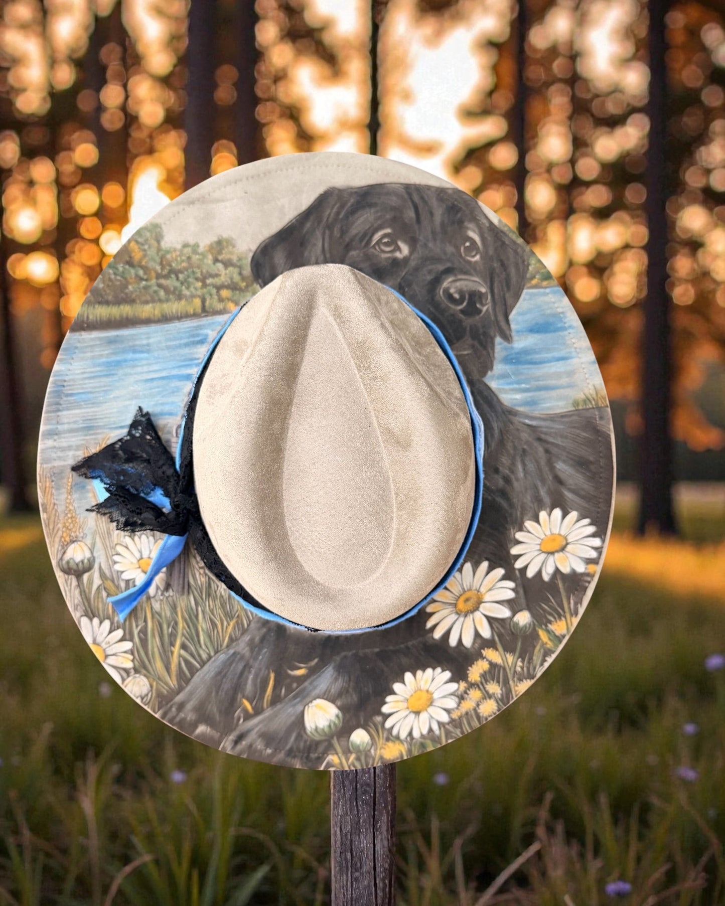 Hand Painted Black Labrador