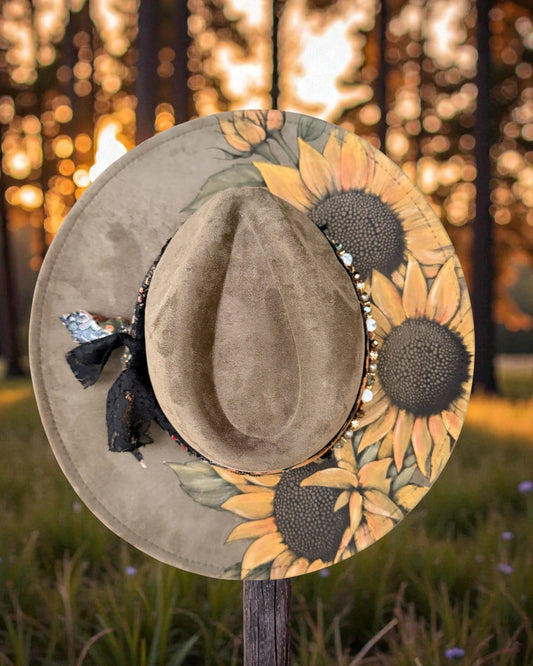 Hand Painted Sunflowers w/ beaded band