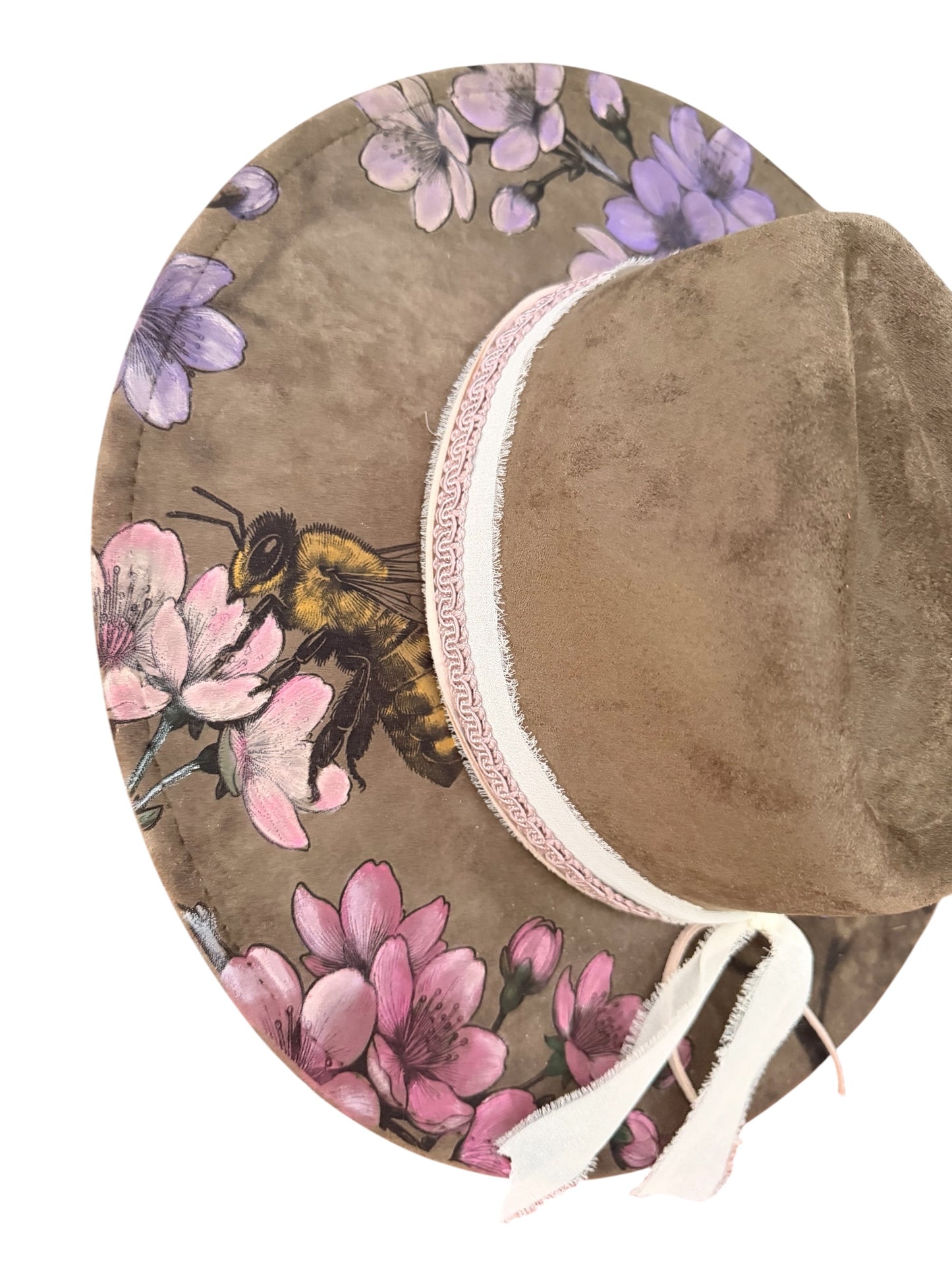 Hand Painted Bee and flowers w/ charm