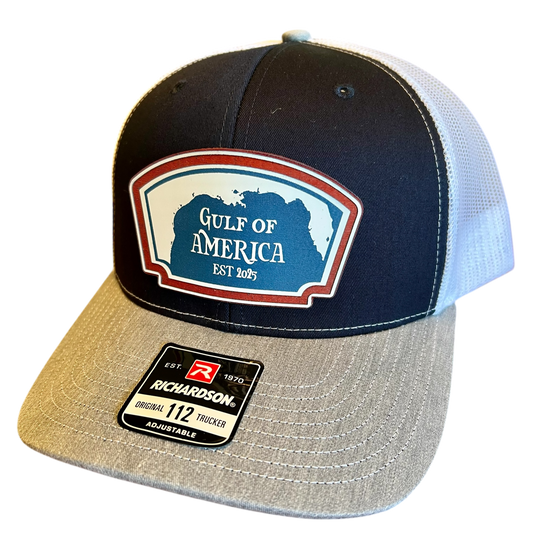 Gulf of America hat- Red White & Blue acrylic patch