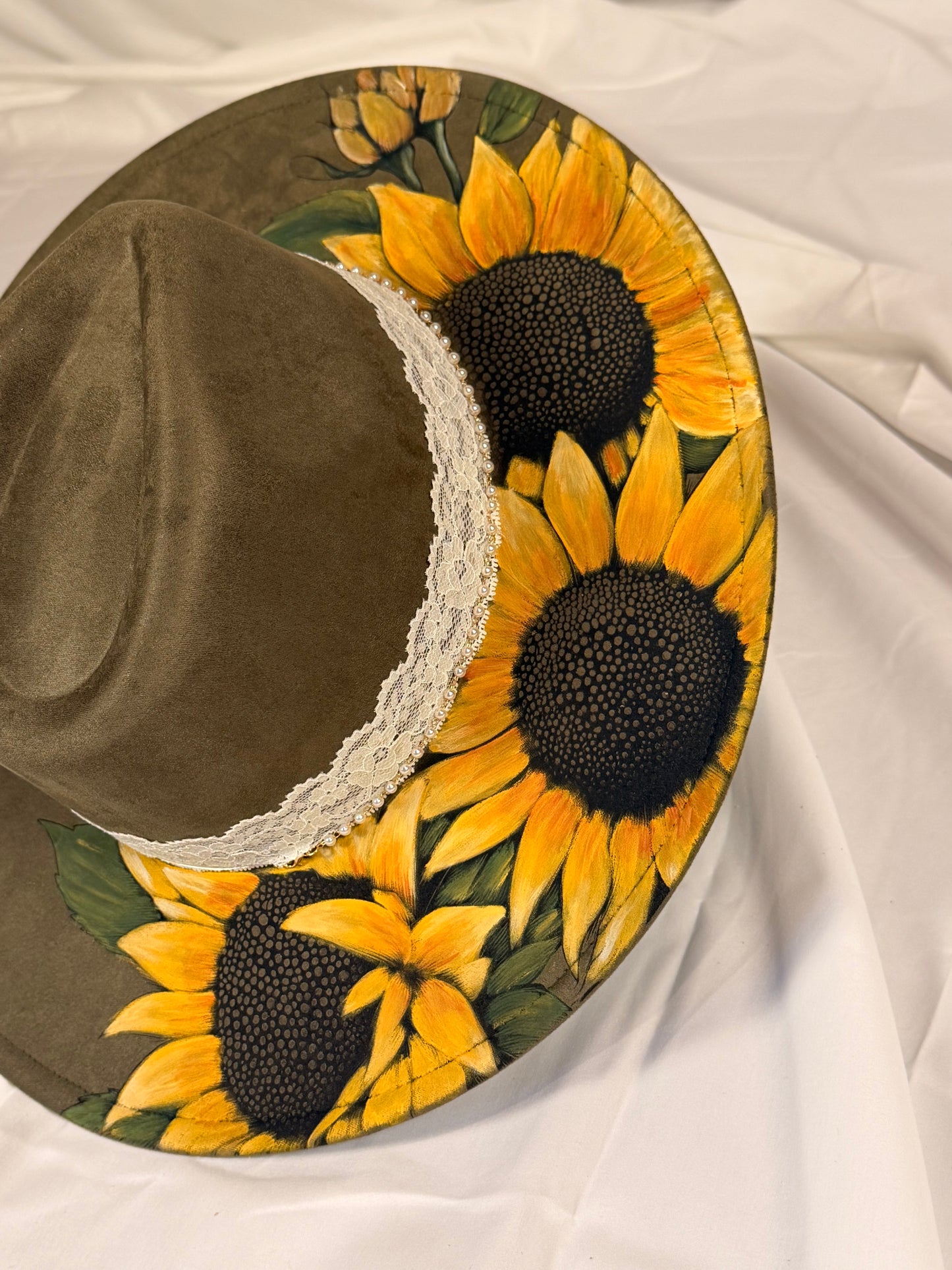 Hand Painted Sunflowers w/ beaded band