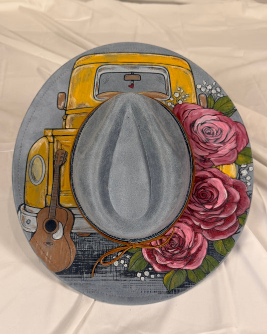 Hand Painted Truck & Roses