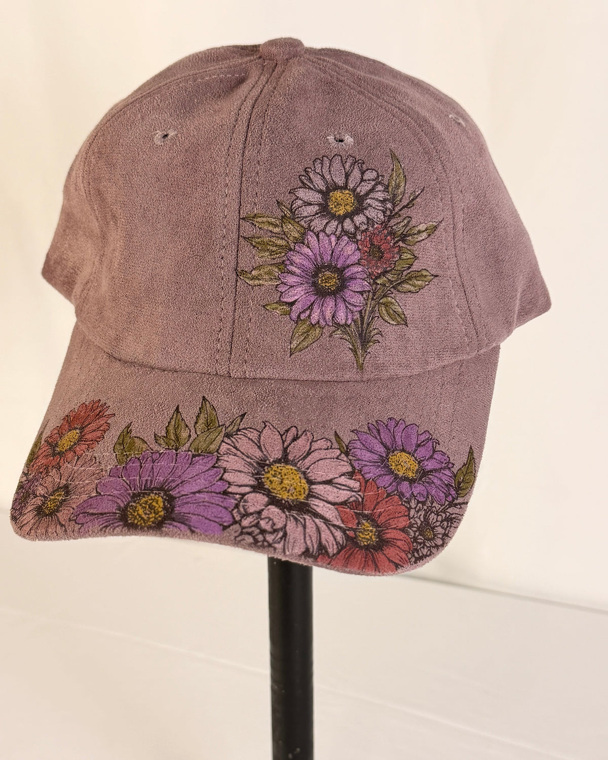 Hand Painted Sunflowers Brim Bouquet (lilac)