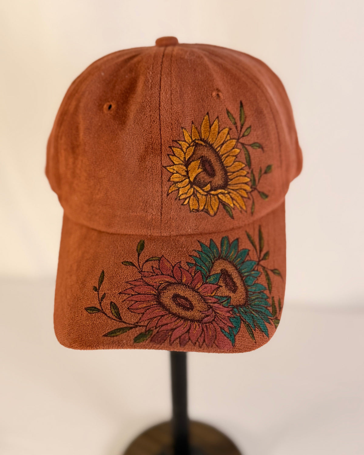 Hand Painted Blowing Sunflowers (burnt orange)