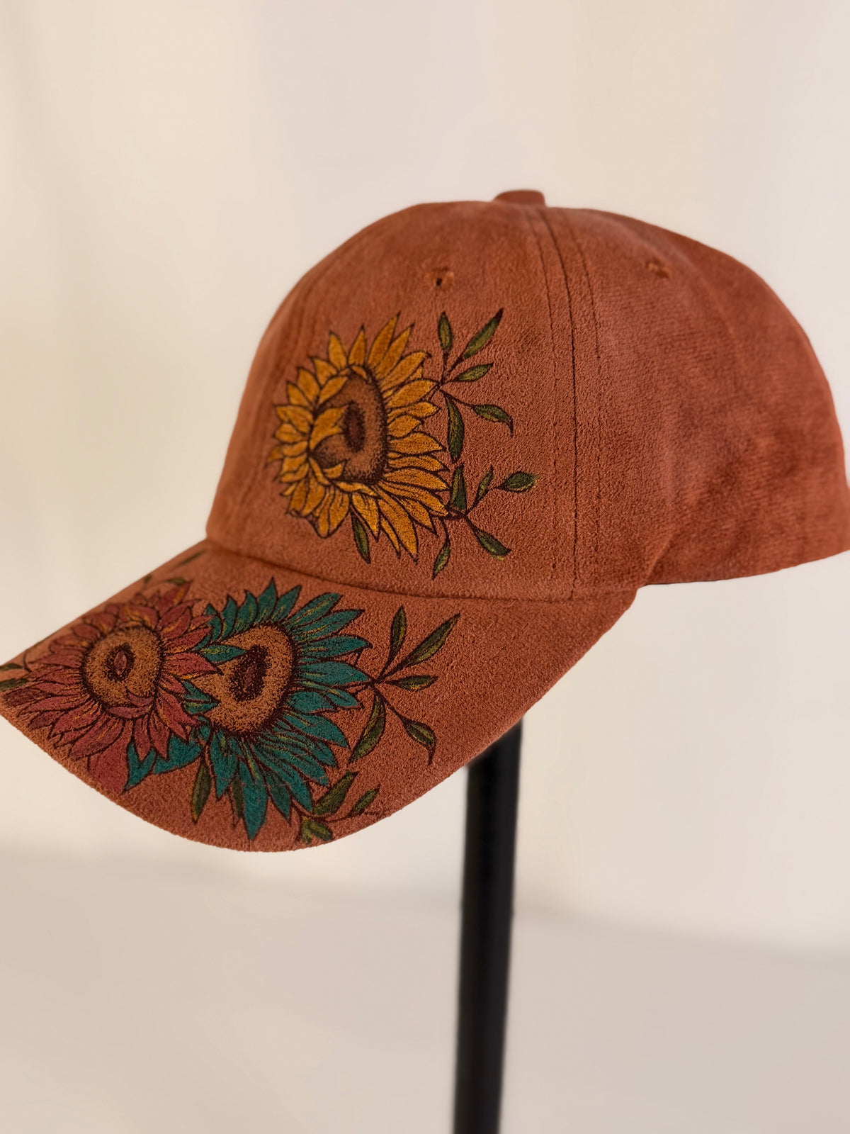 Hand Painted Blowing Sunflowers (burnt orange)