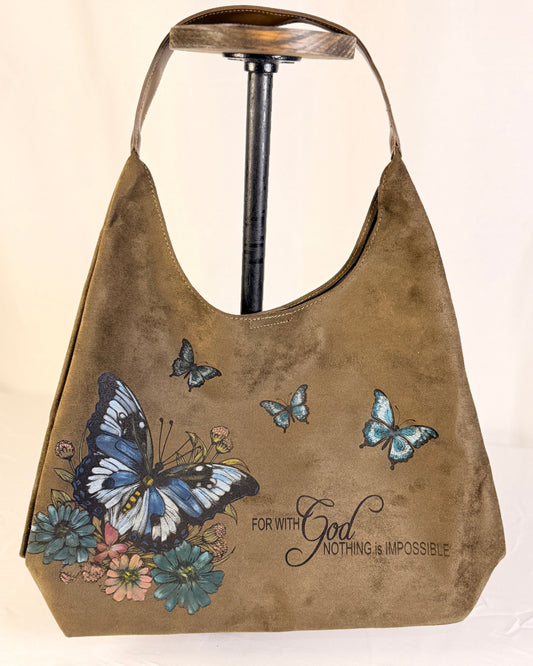 For with God... (blue butterflies)