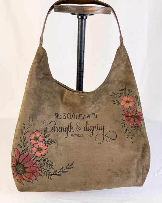 She is clothed with strength... (olive)