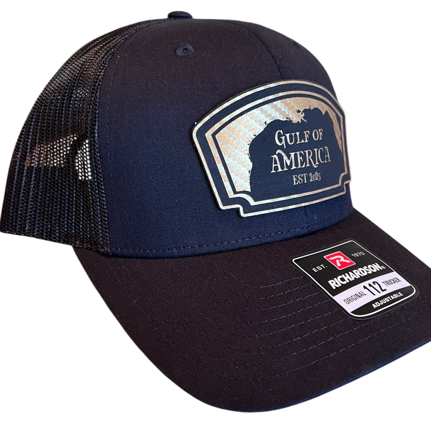 Gulf of America hat- Gold Carbon Fiber patch
