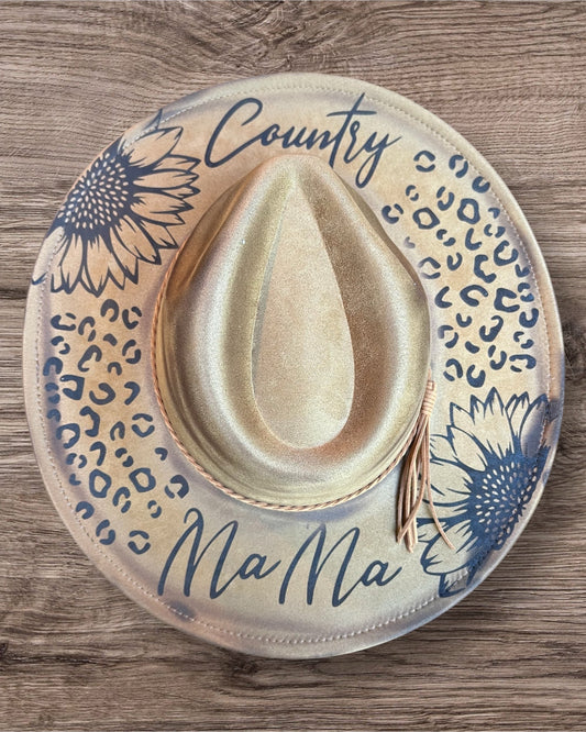 Hat with sunflowers and country mama