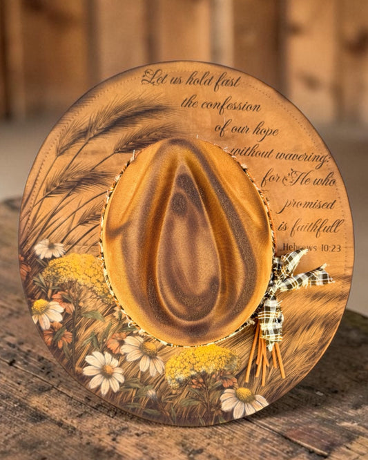 Hand Painted Wheat field & Verse2