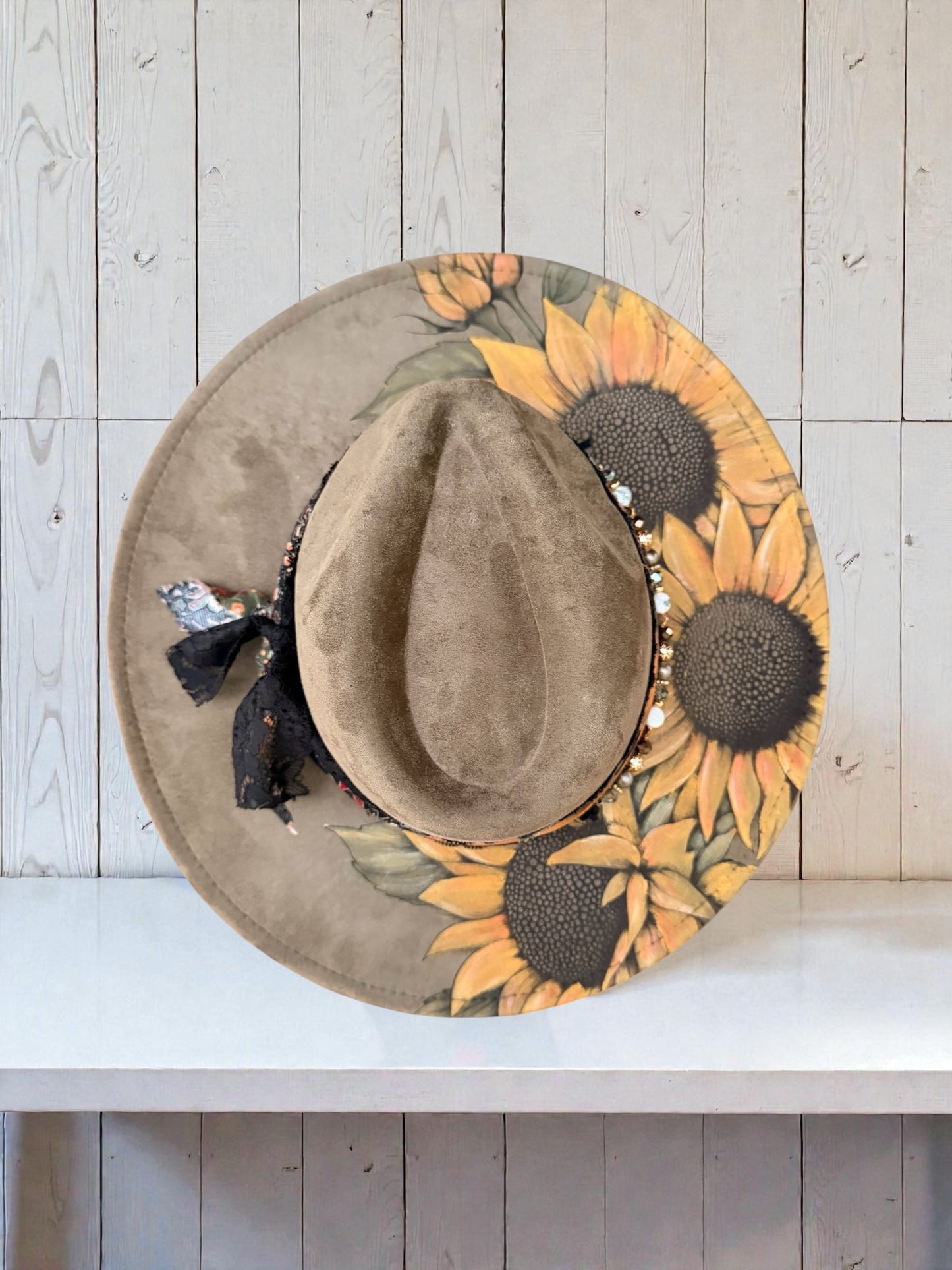 Hand Painted Sunflowers w/ beaded band