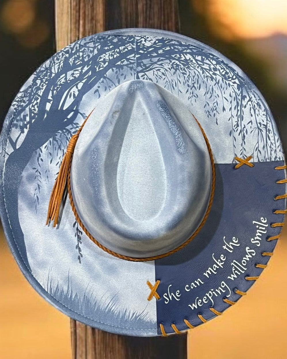 Wide brim hat- Weeping Willow