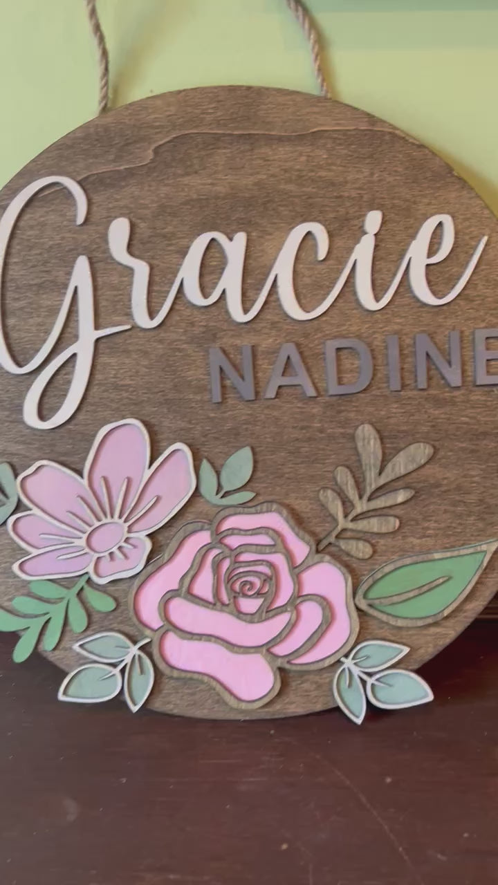 Custom round name signs