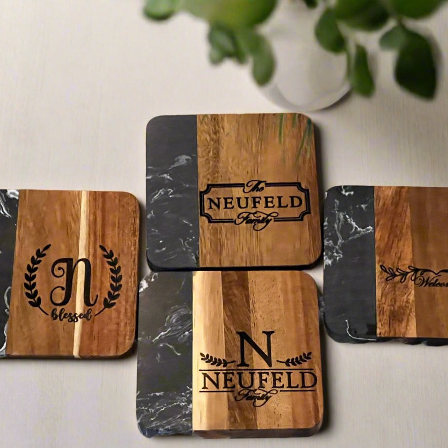 Custom Coasters – This Little Light Laser Designs